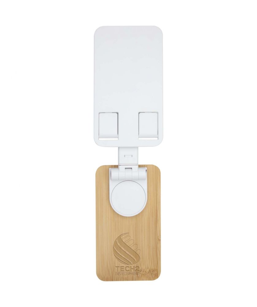 Support de téléphone de bureau pliable en plastique recyclé et bambou personnalisé Alfirk Accessoires de téléphonie publicitaire