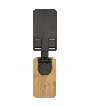 Support de téléphone de bureau pliable en plastique recyclé et bambou personnalisé Alfirk Accessoires de téléphonie publicitaire