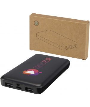 Batterie externe 10 000 mAh en plastique recyclé personnalisée Intan Chargeurs et Batteries publicitaire