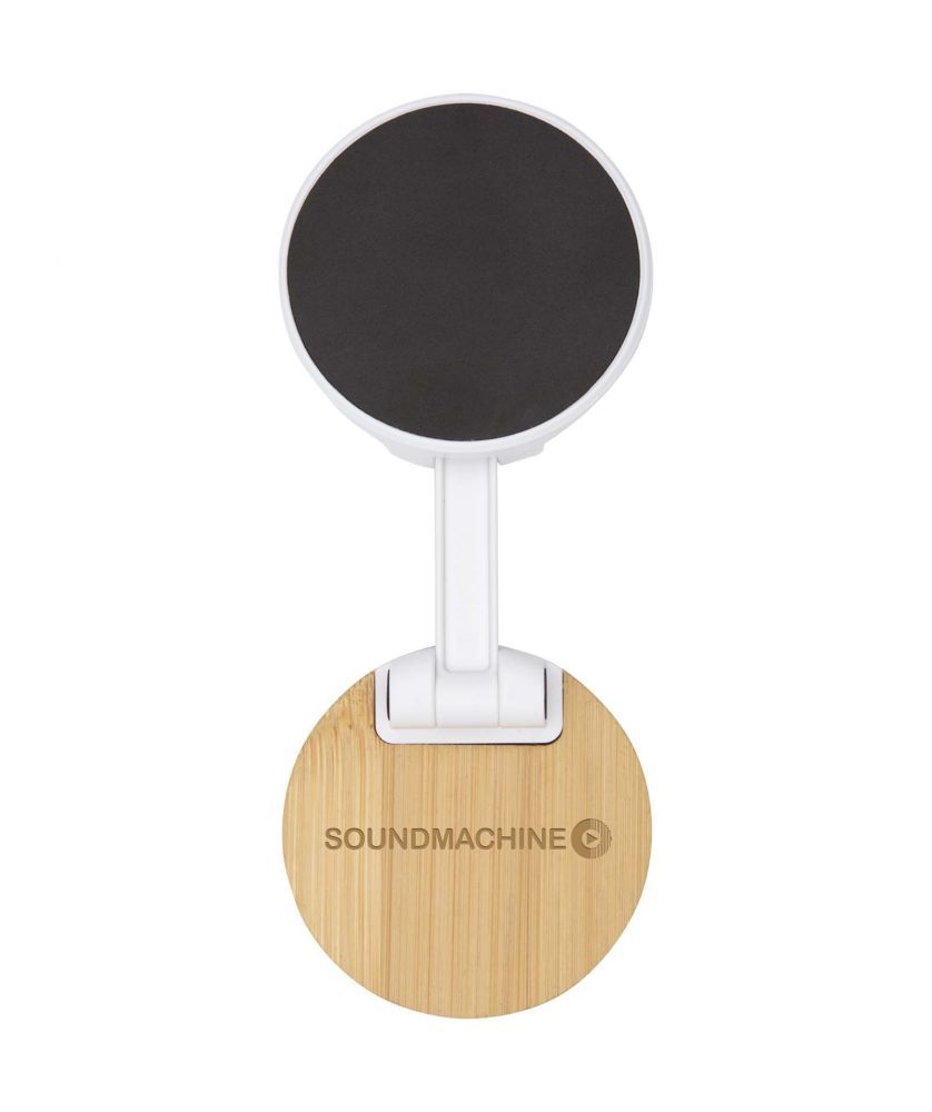 Support de téléphone magnétique pliable en plastique recyclé et bambou personnalisé Alcor Accessoires de téléphonie publicitaire