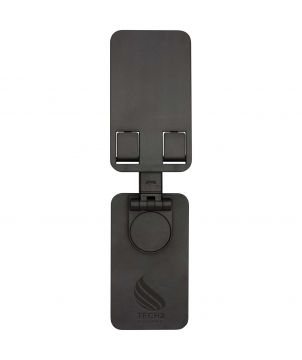 Support de téléphone pliable en plastique recyclé avec base métal personnalisé Alhena Accessoires de téléphonie publicitaire