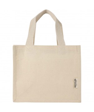 Sacs Shopping et Tote Bags - Mini sac shopping Odessa à soufflet en coton recyclé de 9 L et 220 g/m² certifié GRS | PRINTECOM
