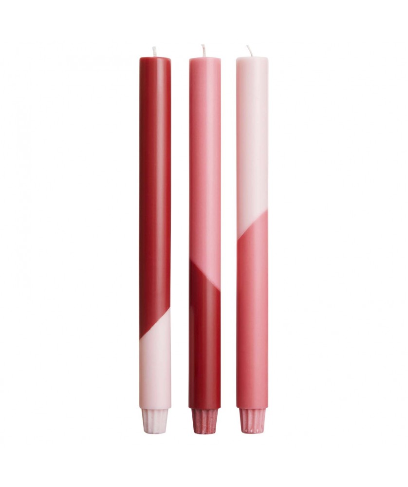 Accessoires de salle de bain - Bougies à rayures diagonales Originalhome Eden par lot de 3 | PRINTECOM