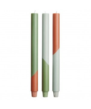 Accessoires de salle de bain - Bougies à rayures diagonales Originalhome Eden par lot de 3 | PRINTECOM