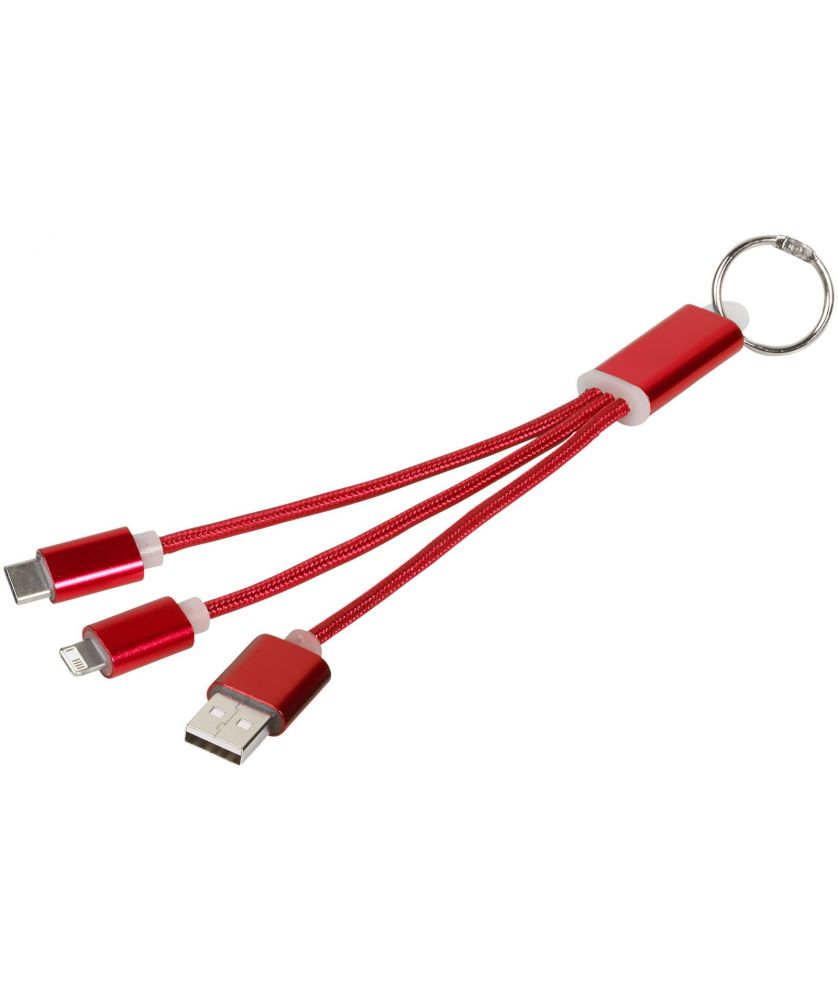 Câble de charge 3 en 1 porte-clés en métal personnalisé Metal Porte-clés publicitaire