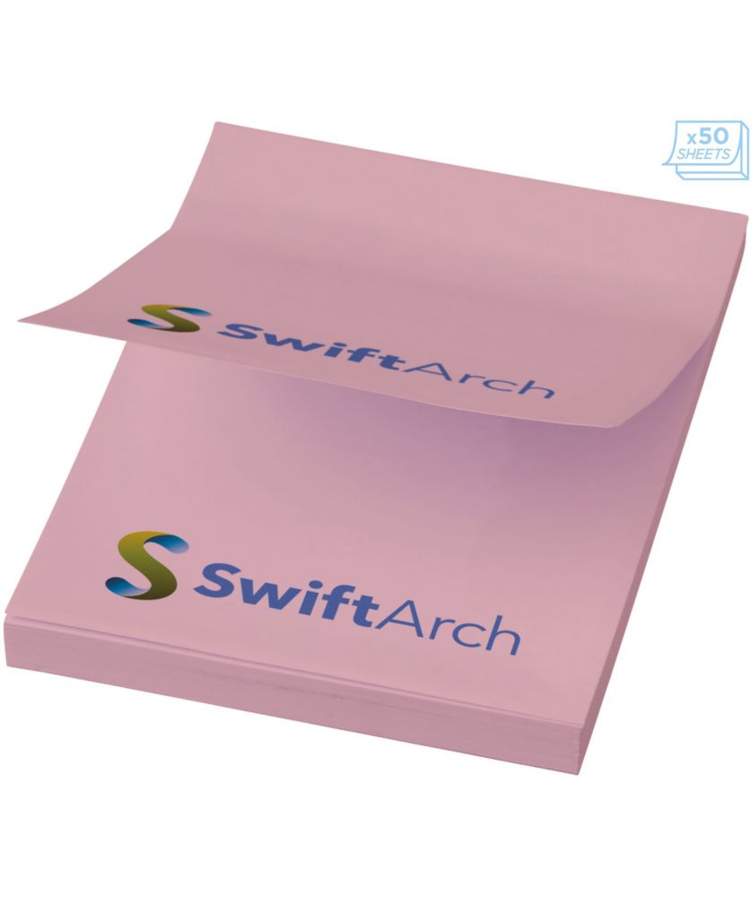 Mémos autocollants Sticky-Mate® 50 x 75 mm personnalisés Blocs-Notes repositionnables publicitaire