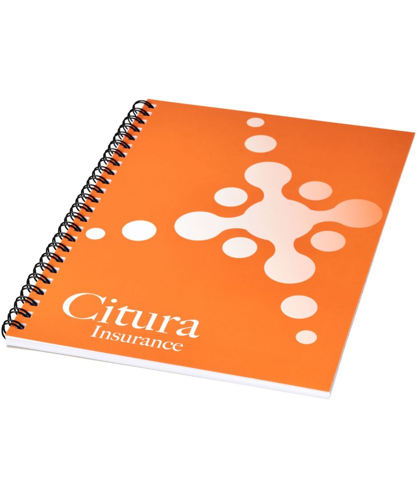 Cahier à spirale A4 couverture PP renforcée Desk-Mate® personnalisé Carnets publicitaire