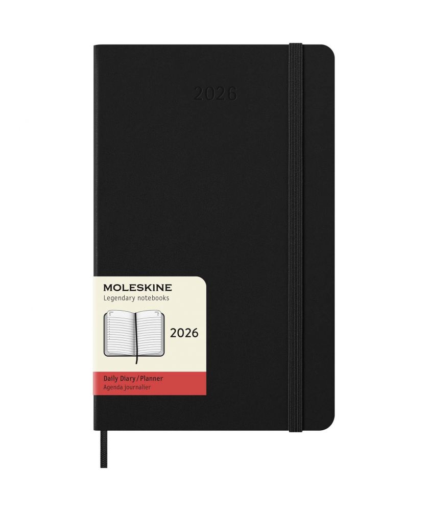 Agenda quotidien L 12 mois 2026 à couverture rigide Moleskine Carnets publicitaire