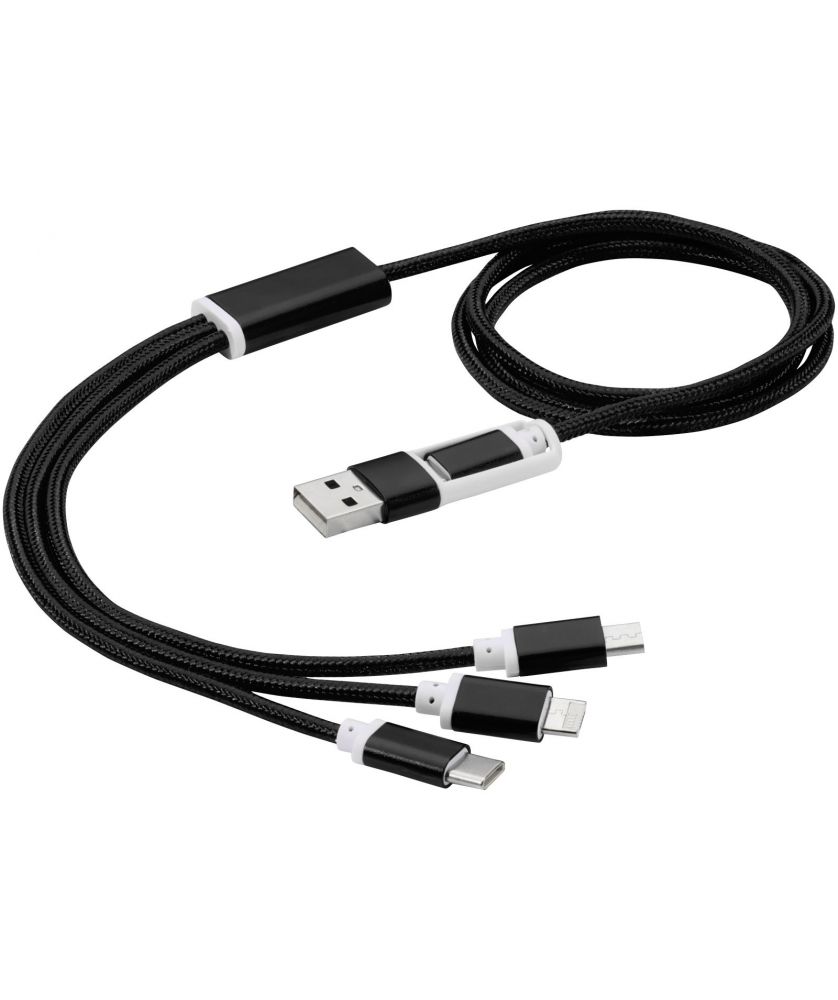 Câble de charge 5 en 1 en nylon tressé personnalisé Versatile Accessoires de téléphonie publicitaire