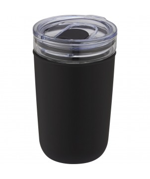 Gobelets et mugs - Gobelet en verre Bello de 420 ml avec paroi extérieure en plastique recyclé | PRINTECOM