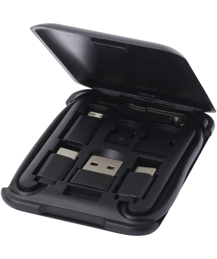 Câble de charge modulaire en plastique recyclé avec support personnalisé Savvy Accessoires de téléphonie publicitaire
