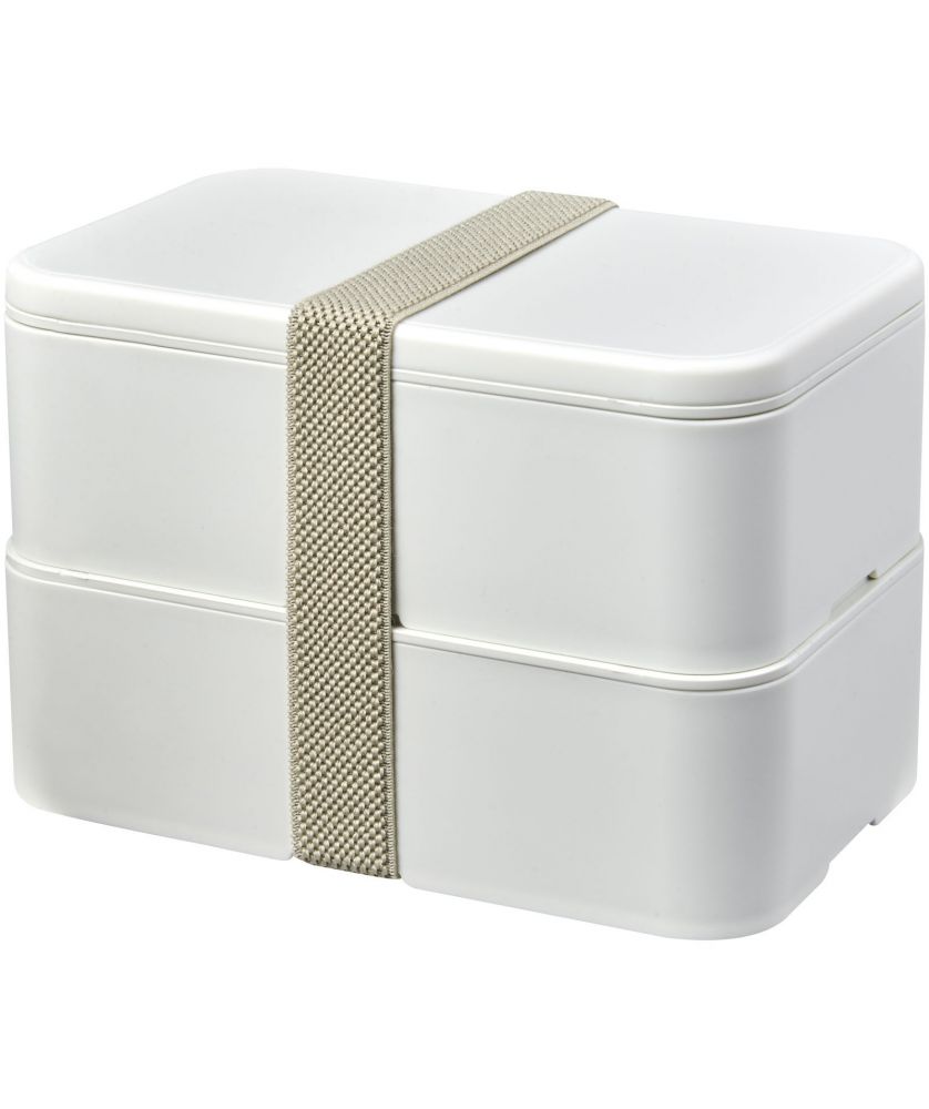Boîte repas recyclée 700+700 ml deux blocs personnalisée MIYO Renew Vaisselle publicitaire