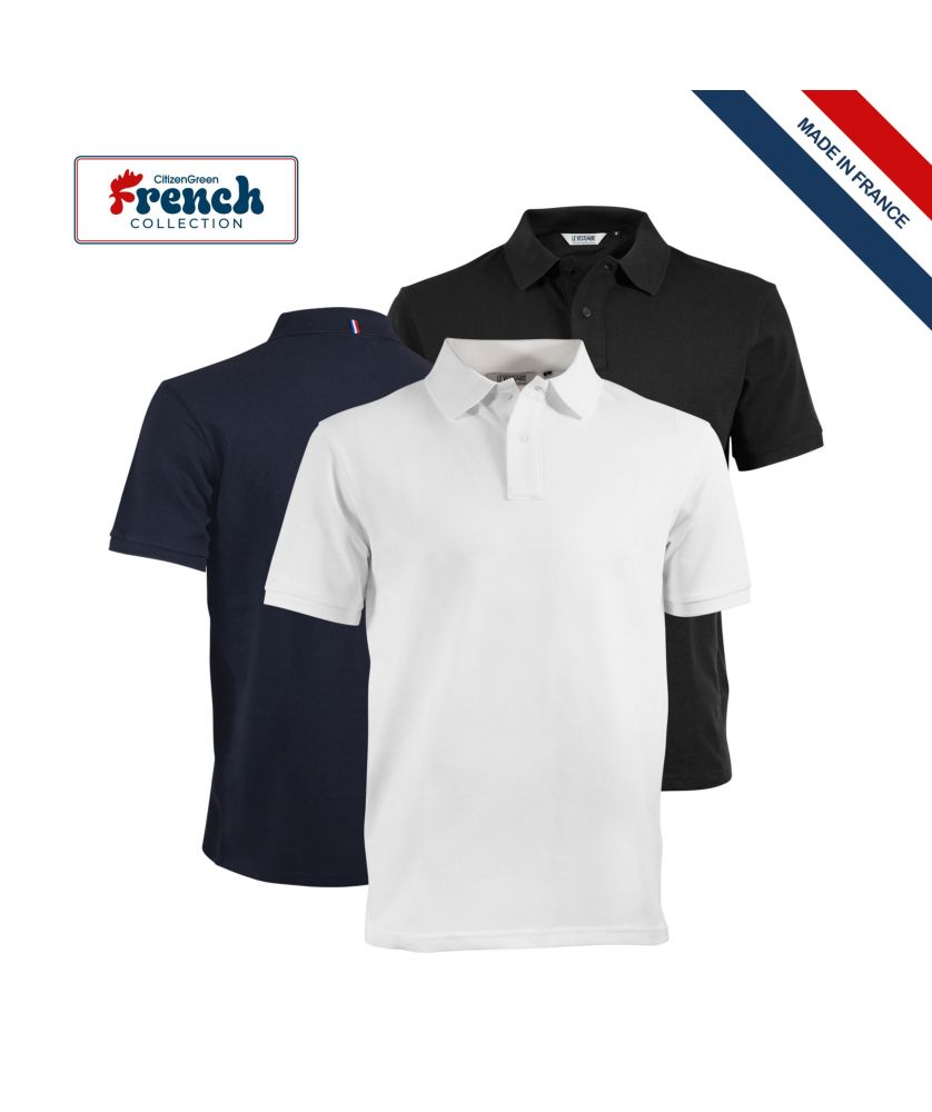 Polo bio 220g albertin personnalisé Made in France Printécom - Objets et Supports Publicitaires publicitaire