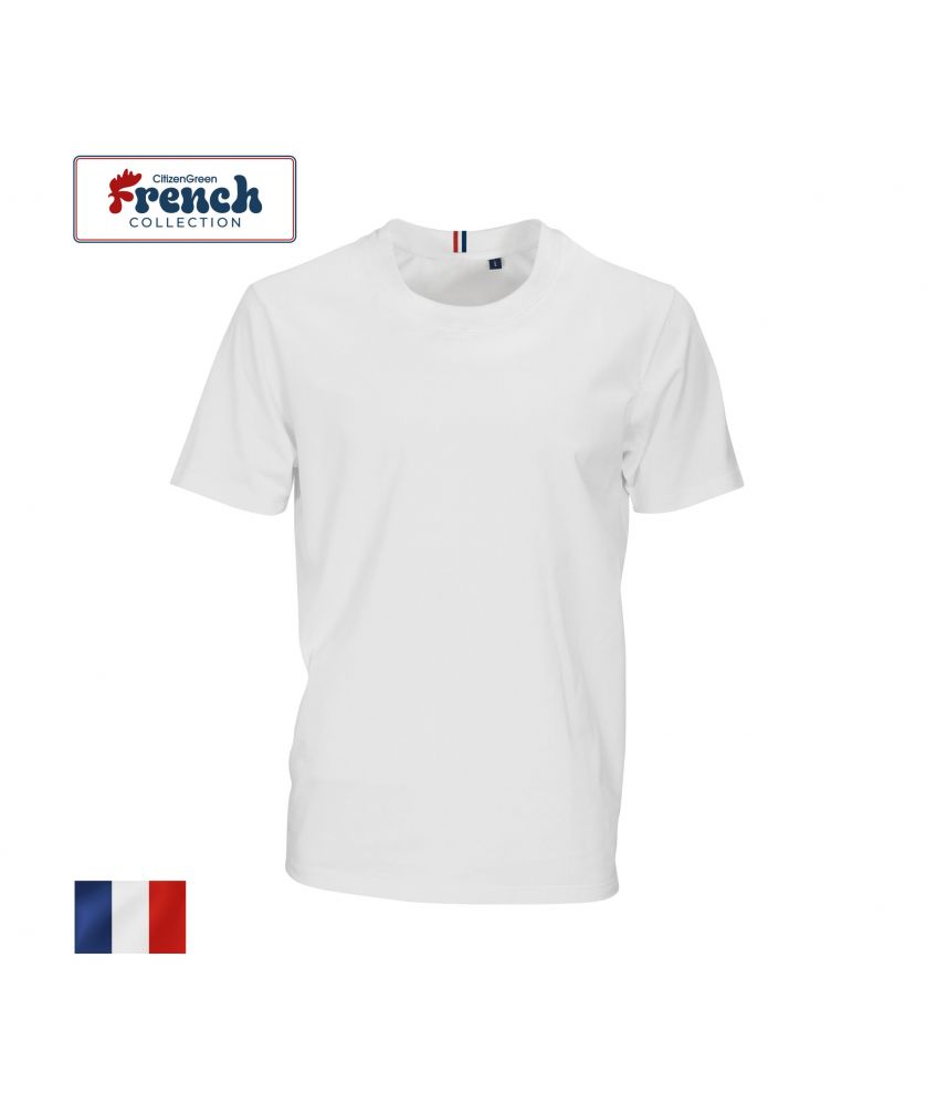 T shirt h bio blanc 170g lucien personnalisé Made in France