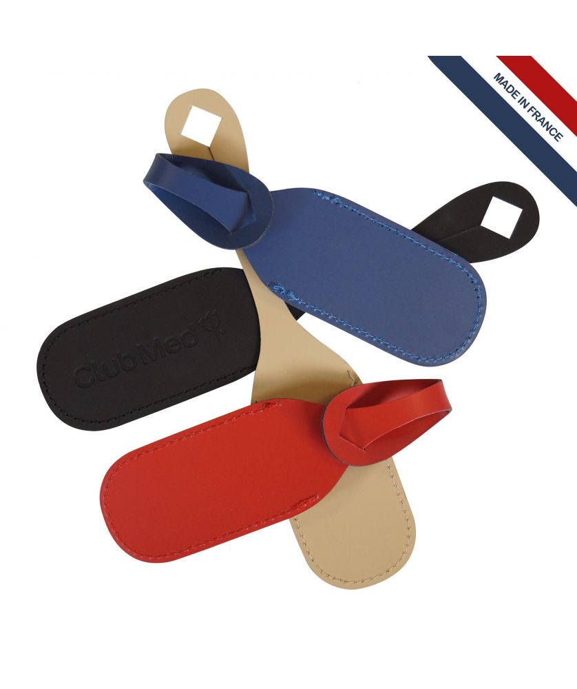 Porte étiquette en cuir réglé. personnalisé Made in France Printécom - Objets et Supports Publicitaires publicitaire