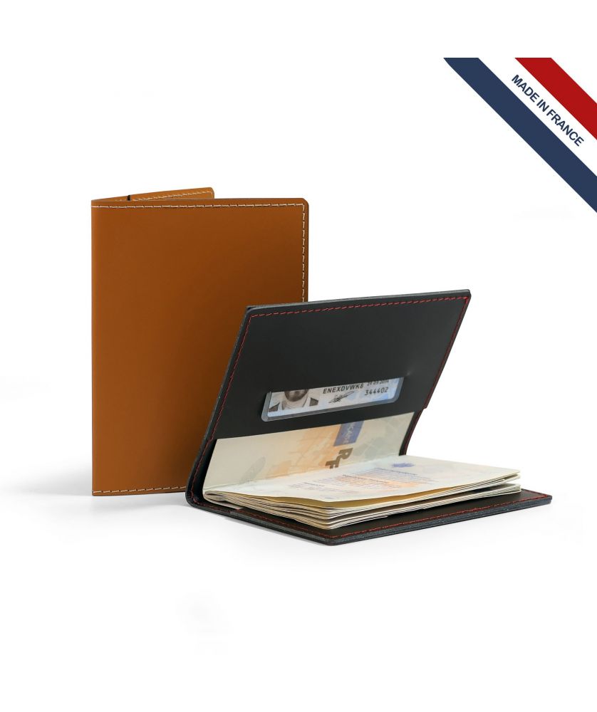 Porte passeport en cuir régénéré personnalisé Made in France Printécom - Objets et Supports Publicitaires publicitaire