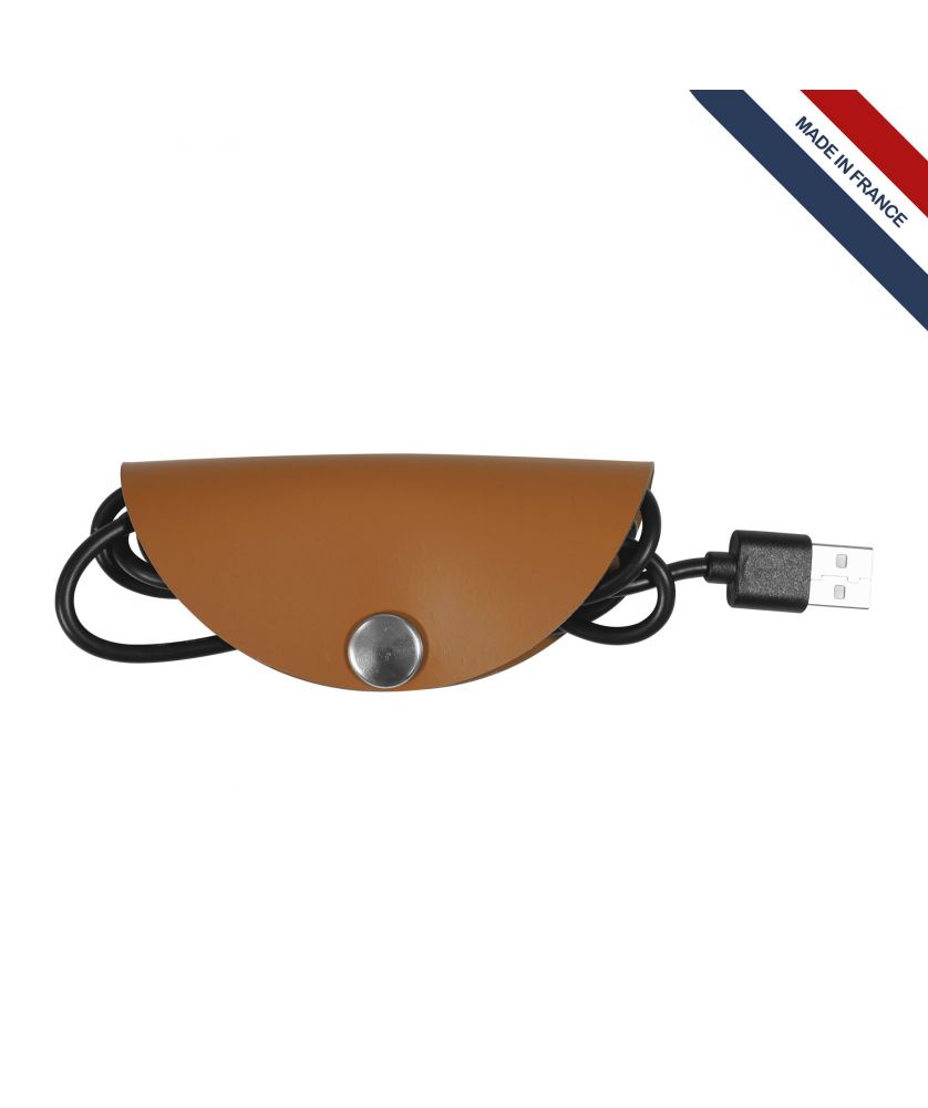 Range câbles en cuir régénéré personnalisé Made in France Printécom - Objets et Supports Publicitaires publicitaire