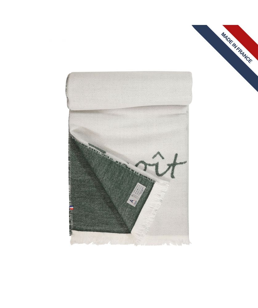 Plaid jacquard bio 230g personnalisé Made in France Printécom - Objets et Supports Publicitaires publicitaire