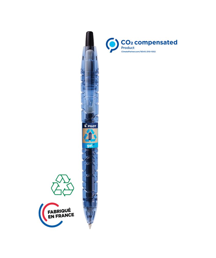Stylo roller B2P en plastique recyclé personnalisé (noir) Écriture MIF publicitaire