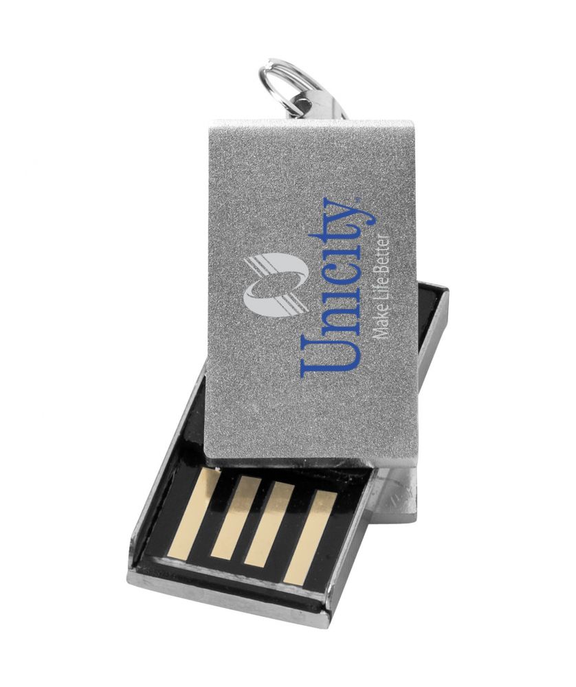 Mini clé USB rotative en aluminium personnalisée Printécom - Objets et Supports Publicitaires publicitaire