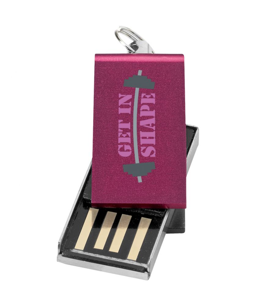 Mini clé USB rotative en aluminium personnalisée Printécom - Objets et Supports Publicitaires publicitaire