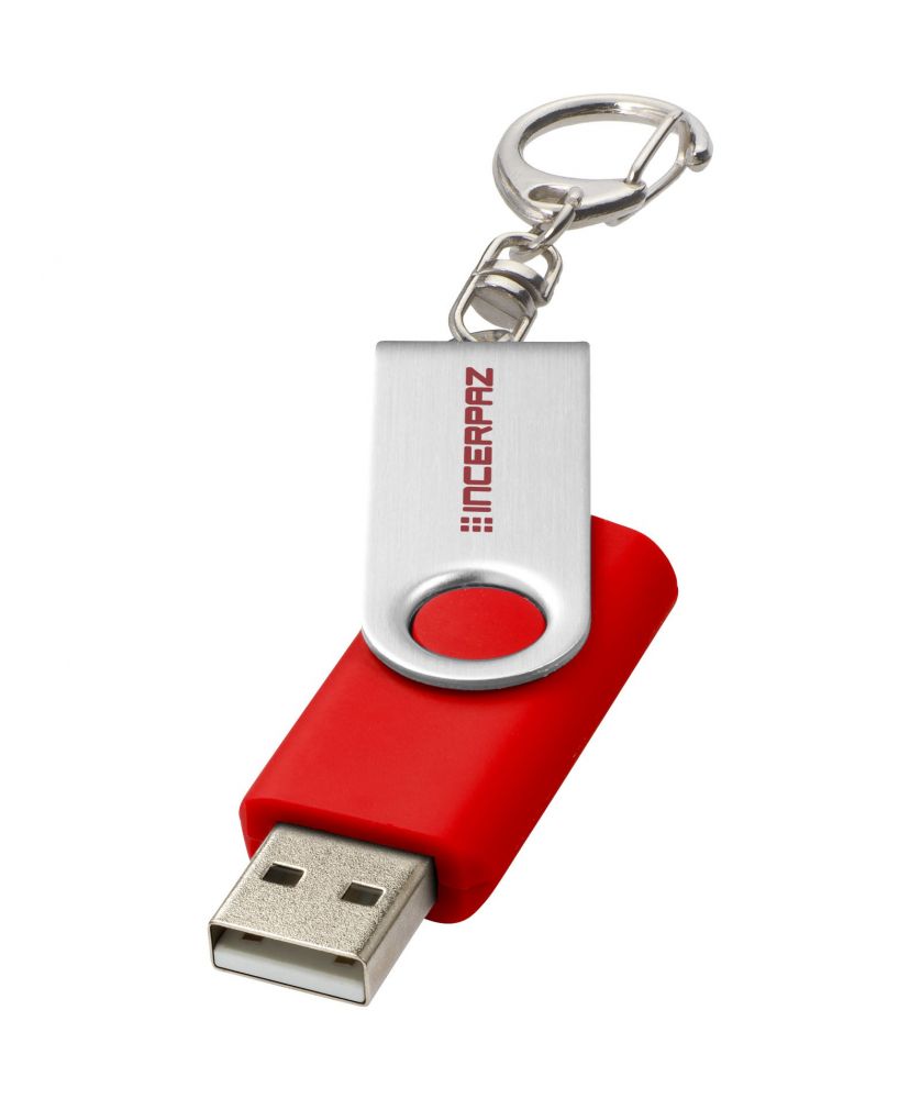 Clé USB rotative avec porte-clés personnalisée Printécom - Objets et Supports Publicitaires publicitaire