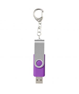 Clé USB rotative avec porte-clés personnalisée Printécom - Objets et Supports Publicitaires publicitaire