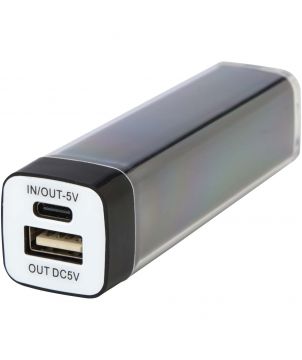 Batterie externe de poche transparente 2 600 mAh personnalisée WS102 Printécom - Objets et Supports Publicitaires publicitaire