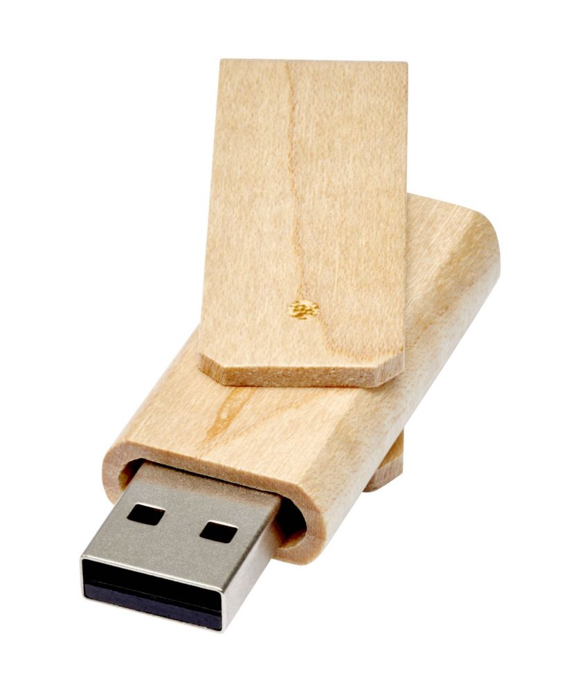 Clé USB rotative recouverte de bois personnalisée Rotate