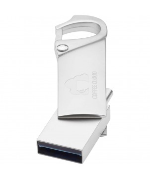 Printécom - Objets et Supports Publicitaires - Clé USB 3.0 type C avec mousqueton | PRINTECOM