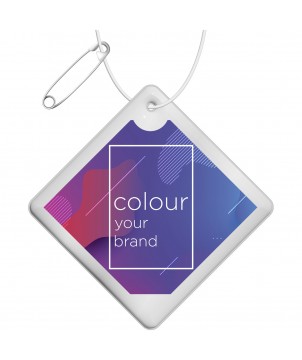 Printécom - Objets et Supports Publicitaires - Petite attache réfléchissante en forme de diamant en PVC H-09 RFX™ | PRINTECOM