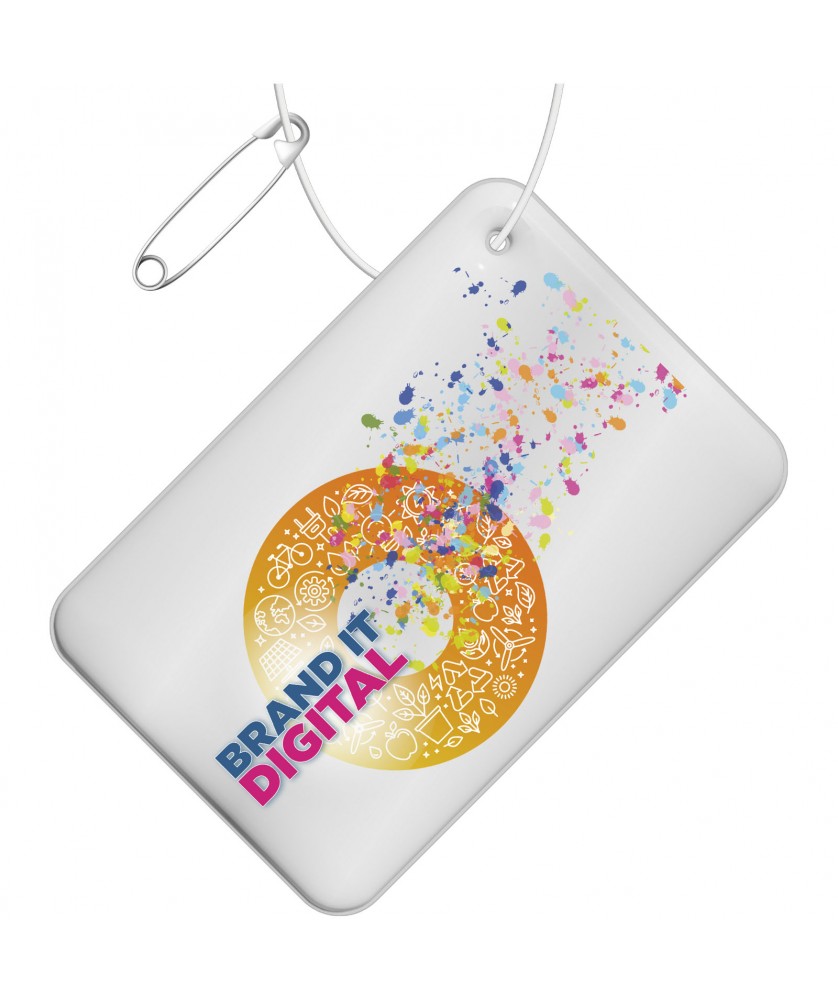 Printécom - Objets et Supports Publicitaires - Attache réfléchissante rectangulaire en PVC H-10 RFX™, petit modèle | PRINTECOM