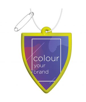 Attache réfléchissante en forme de badge en PVC personnalisée RFX H-12 Printécom - Objets et Supports Publicitaires publicitaire