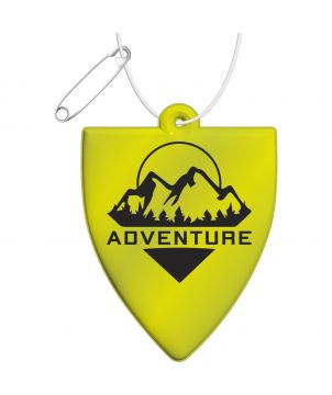 Attache réfléchissante en forme de badge en TPU personnalisée RFX H-12 Accessoires de Sécurité publicitaire