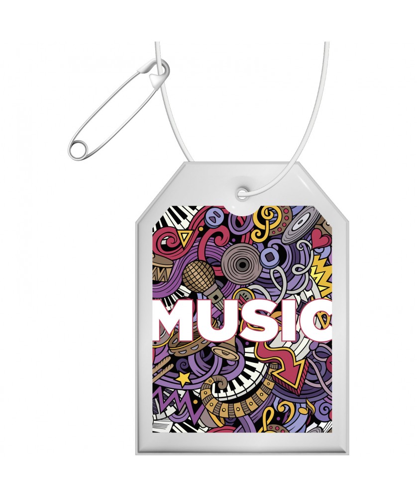 Printécom - Objets et Supports Publicitaires - Attache réfléchissante en PVC en forme d'étiquette H-12 RFX™ | PRINTECOM