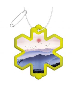 Attache réfléchissante en forme de flocon de neige en PVC personnalisée RFX H-10 Printécom - Objets et Supports Publicitaires...