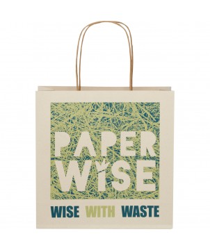 Printécom - Objets et Supports Publicitaires - Sac en papier fabriqué à partir d déchets agricoles 150 g/m2 avec poignées torsadées, 24 x 9 x 24 cm | PRINTECOM