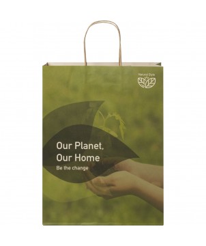 Printécom - Objets et Supports Publicitaires - Sac en papier fabriqué à partir de déchets agricoles 150 g/m2 avec poignées torsadées, 31 x 12 x 41 cm | PRINTECOM