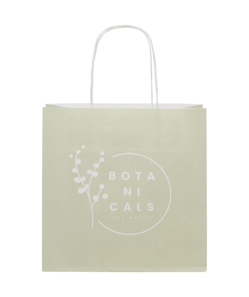 Sac en papier kraft 120 g/m² 24 x 9 x 24 cm à poignées torsadées personnalisé Sacs et bagages publicitaire