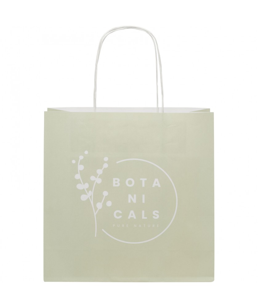 Printécom - Objets et Supports Publicitaires - Sac en papier Kraft 120 g/m2avec poignées torsadées, 24 x 9 x 24 cm | PRINTECOM