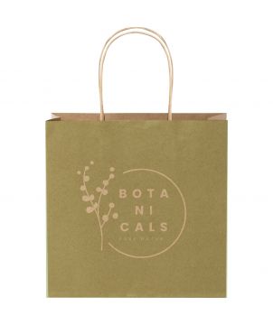 Sac en papier kraft 120 g/m² 24 x 9 x 24 cm à poignées torsadées personnalisé Sacs et bagages publicitaire