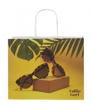 Printécom - Objets et Supports Publicitaires - Sac en papier Kraft 120 g/m2avec poignées torsadées, 31 x 12 x 25 cm | PRINTECOM