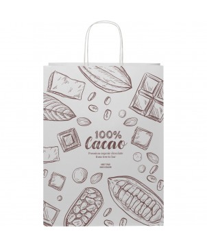 Printécom - Objets et Supports Publicitaires - Sac en papier Kraft 120 g/m2avec poignées torsadées, 31 x 12 x 41 cm | PRINTECOM