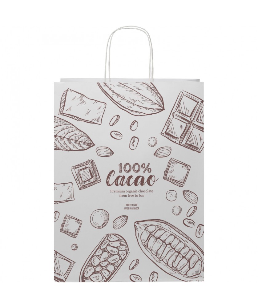 Printécom - Objets et Supports Publicitaires - Sac en papier Kraft 120 g/m2avec poignées torsadées, 31 x 12 x 41 cm | PRINTECOM