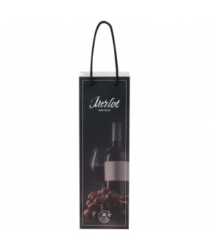 Printécom - Objets et Supports Publicitaires - Sac de bouteille de vin en papier 170 g/m2 integra fait à la main avec poignées torsadées en plastique, 12 x 9 x 37 cm | PRINTECOM