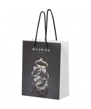 Printécom - Objets et Supports Publicitaires - Sac en papier 170 g/m2 intégra fait à la main avec poignées torsadées en plastique, 18 x 9 x 23 cm | PRINTECOM