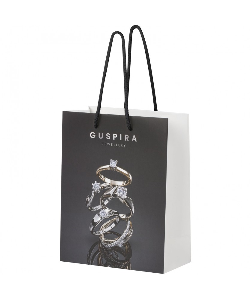 Printécom - Objets et Supports Publicitaires - Sac en papier 170 g/m2 intégra fait à la main avec poignées torsadées en plastique, 18 x 9 x 23 cm | PRINTECOM