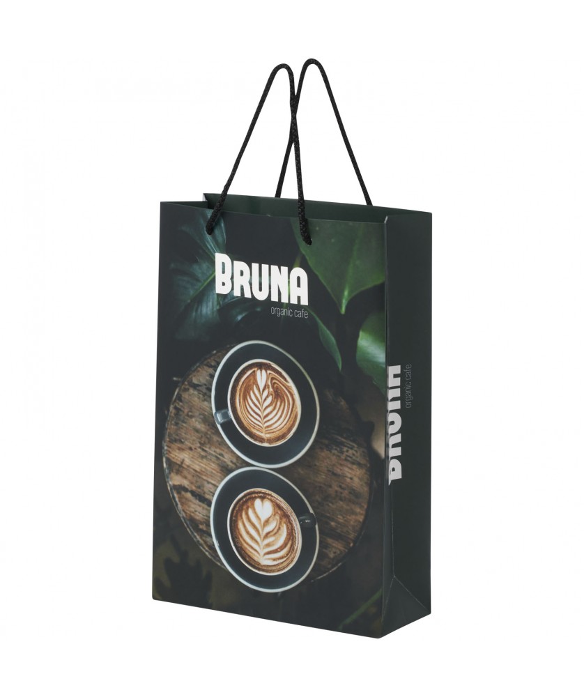 Printécom - Objets et Supports Publicitaires - Sac en papier 170 g/m2 intégra fait à la main avec poignées torsadées en plastique, 24 x 9 x 36 cm | PRINTECOM