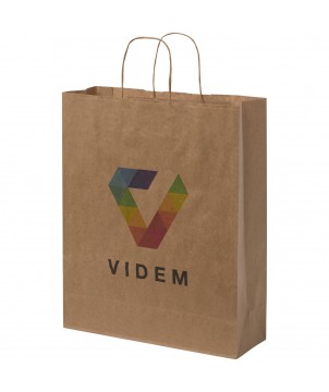 Printécom - Objets et Supports Publicitaires - Sac en papier Kraft 80-90 g/m² avec poignées torsadées, 32 x 12 x 40 cm | PRINTECOM