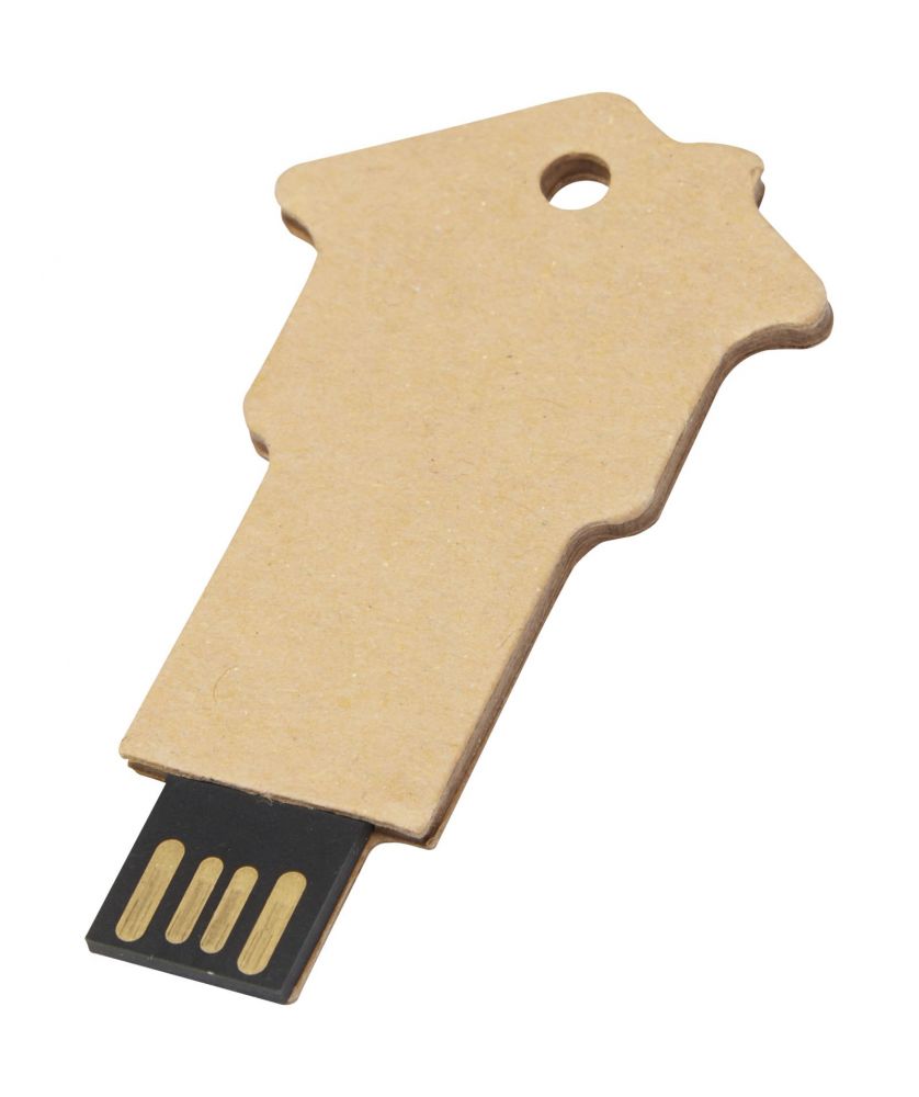 Clé USB 2.0 en papier recyclé en forme de maison personnalisée Printécom - Objets et Supports Publicitaires publicitaire